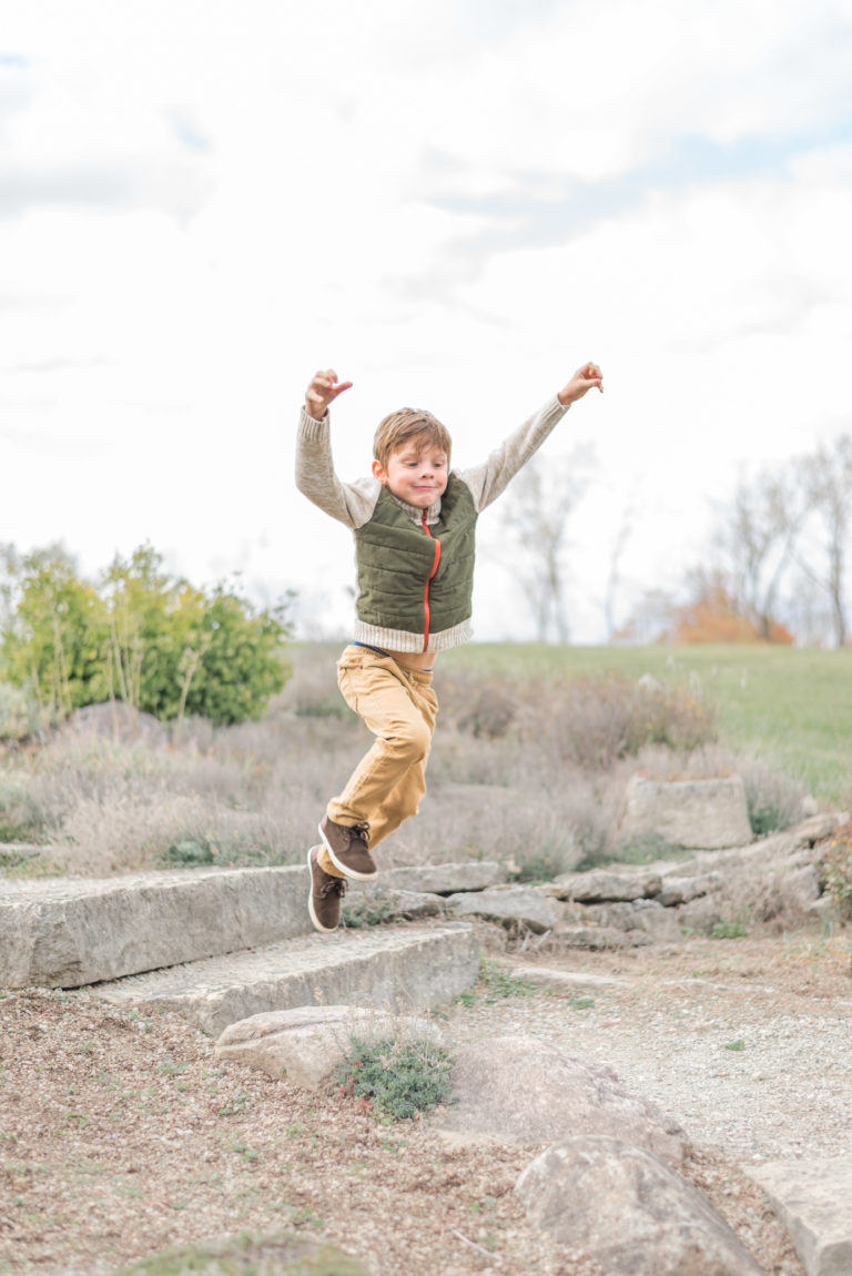Dayton fall family photo session Cox arboretum
