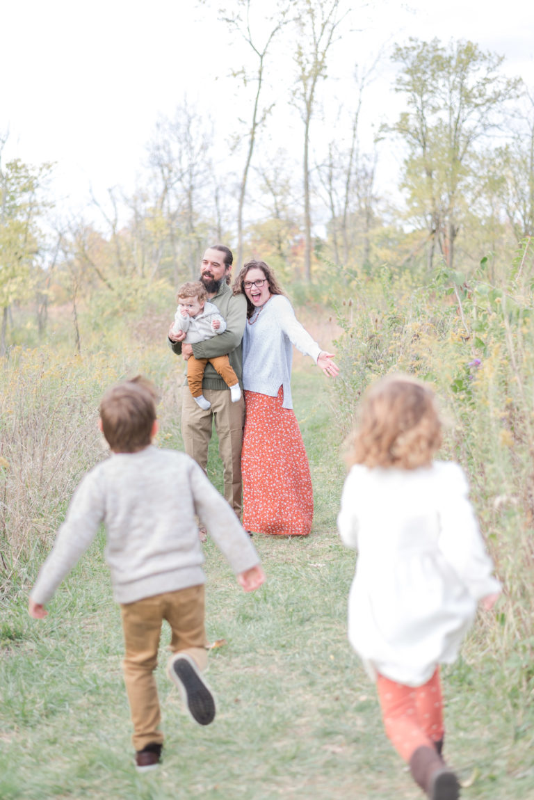 Dayton fall family photo session Cox arboretum