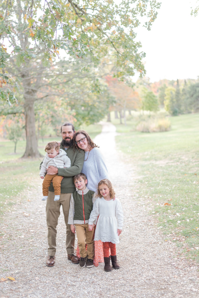 Dayton fall family photo session Cox arboretum