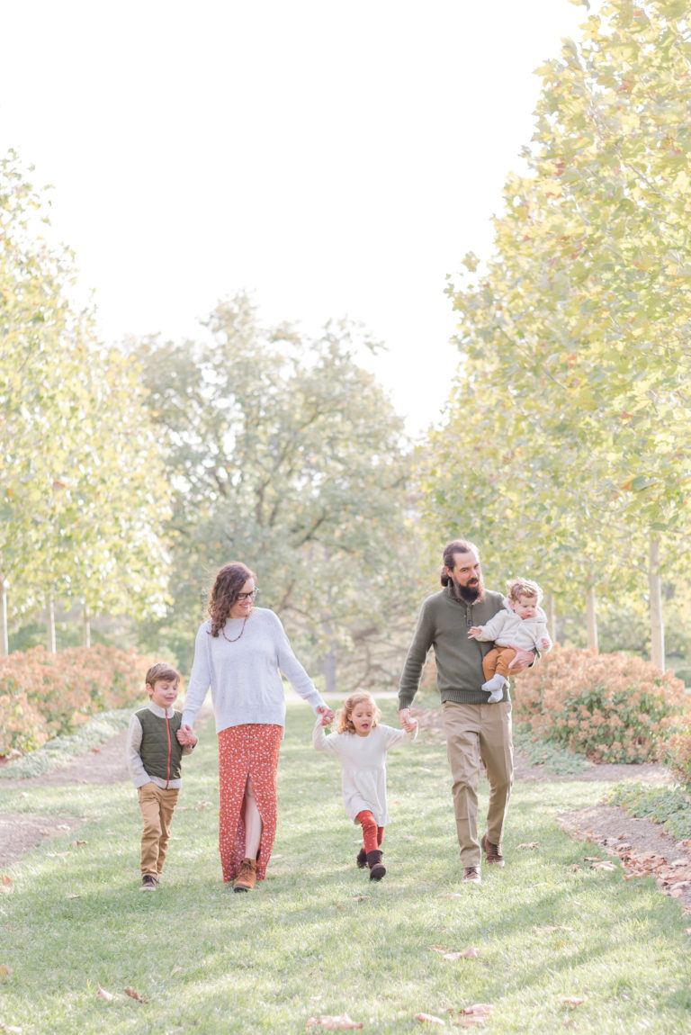 Dayton fall family photo session Cox arboretum